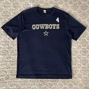 [Size L] Sport-Tek Dak Prescott Dallas Cowboys Navy Short Sleeve Athletic Shirt
